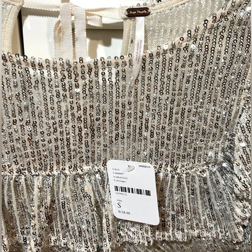 Free People Gold Sequin Blouse - Picture 7 of 10
